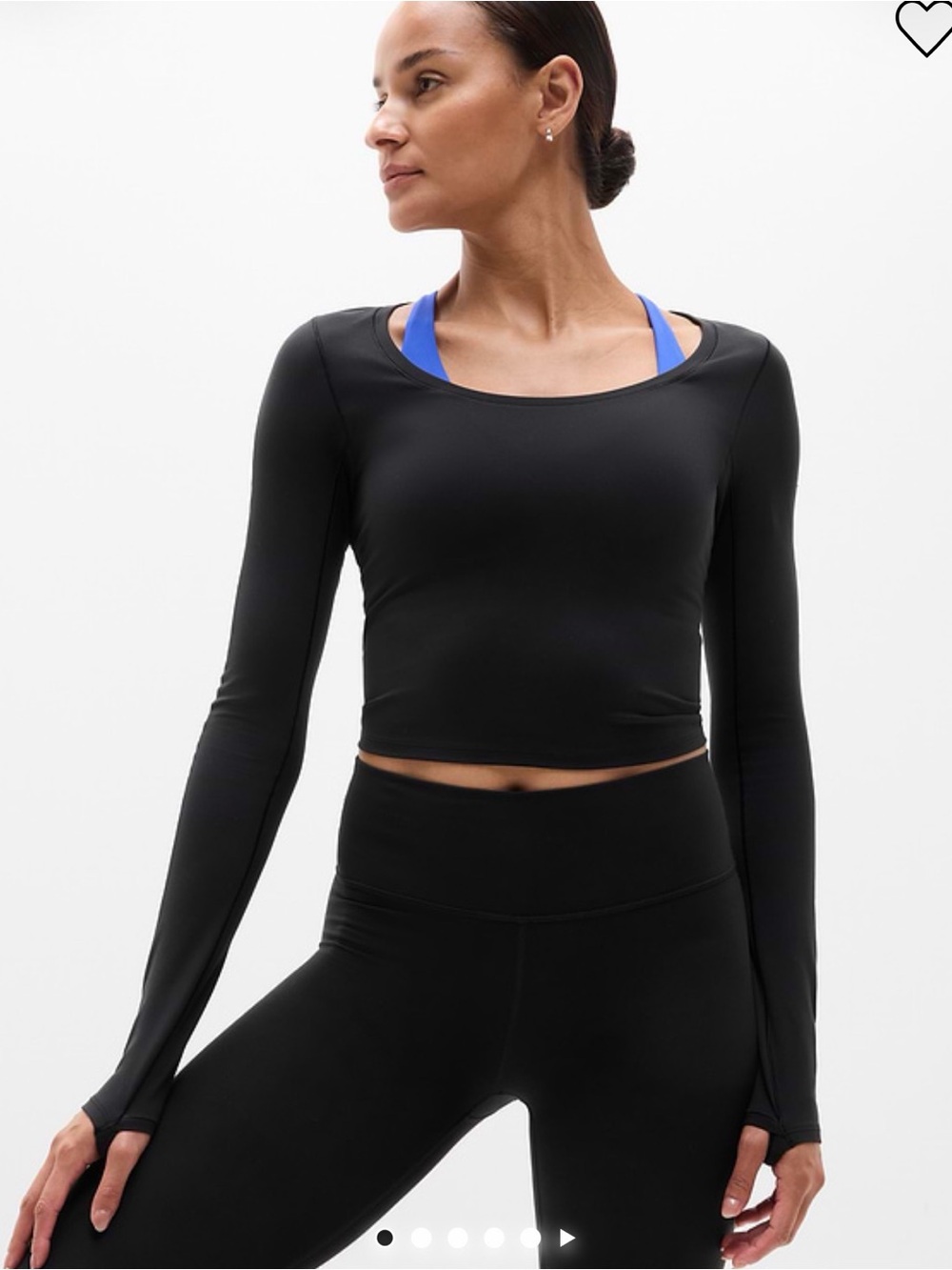 Athleta Women's Black Long Sleeve Transcend Top NWT XS Thumbholes NEW